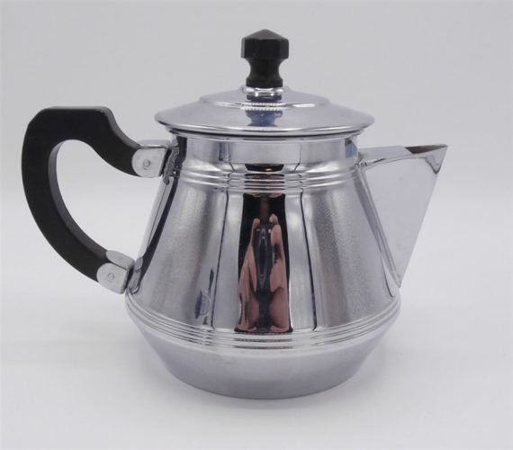 cafetiere et sucrier cuivre chrome vintage art deco