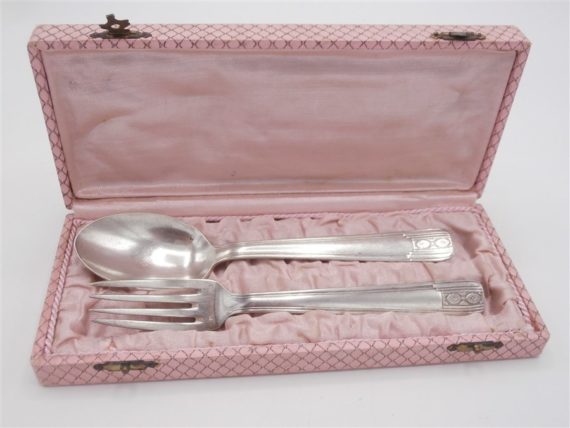 ancienne cuillere et fourchette argent
