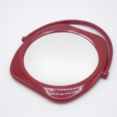 miroir vintage plastique bordeaux maquillage