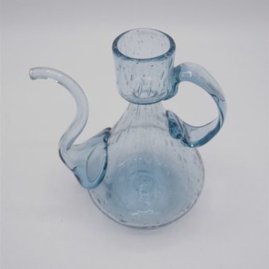 carafe verre bulle bleu huilier vinaigrier