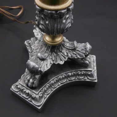 lampe pied ancien metal et laiton abat jour fabrique a partir d une imprimante 3D