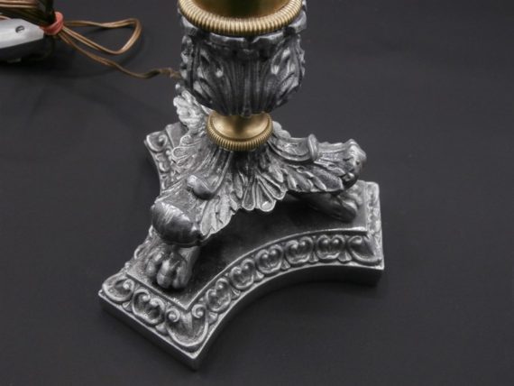 lampe pied ancien metal et laiton abat jour fabrique a partir d une imprimante 3D