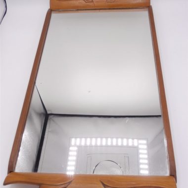 plateau miroir art deco bois