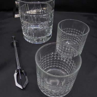seau glace vintage pince et verres whisky