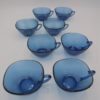 tasses vintage vereco verre bleu