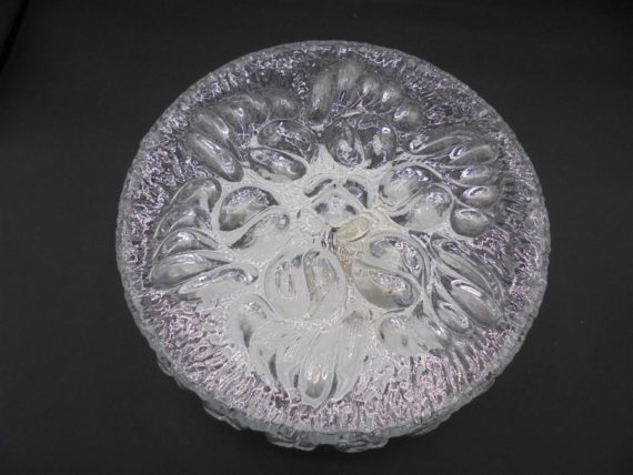 plafonnier rond verre decor soleil flammes