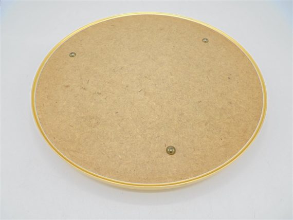 plateau miroir rond contour dore