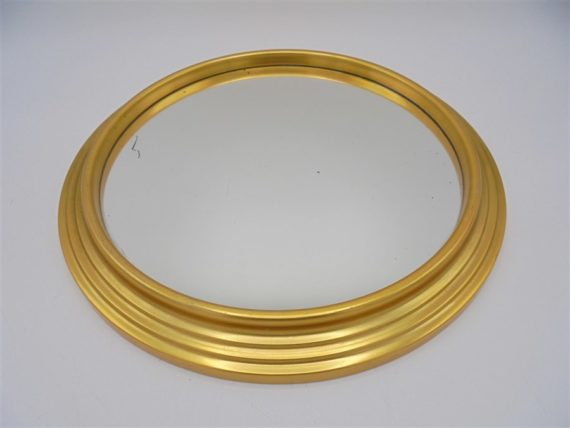 plateau miroir rond contour dore