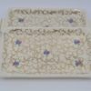 coupelles x2 vide poche porte savon ceramique fleurs or