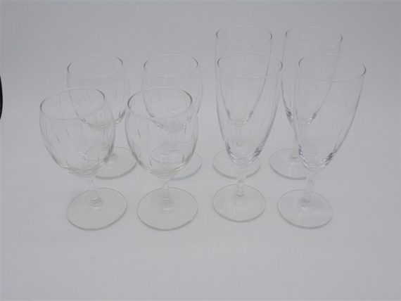 service 8 pieces verre cisele