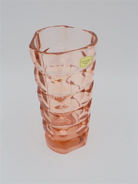 ancien petit vase verre rose