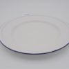 assiette gamelle tole emaillee blanche lisere bleu chine