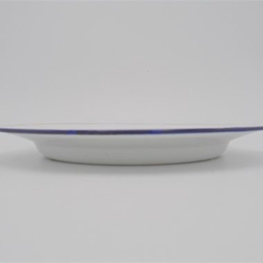 assiette gamelle tole emaillee blanche lisere bleu chine