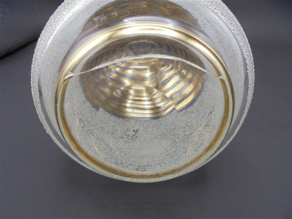 ancien flacon verre granite blanc et or