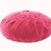 coussin velours plisse vintage bordeaux