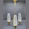 lustre vintage 3 branches annees 60 70 retro verre et laiton
