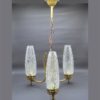 lustre vintage 3 branches annees 60 70 retro verre et laiton