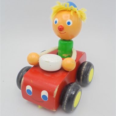 jouet bois clown voiture dodeline tete