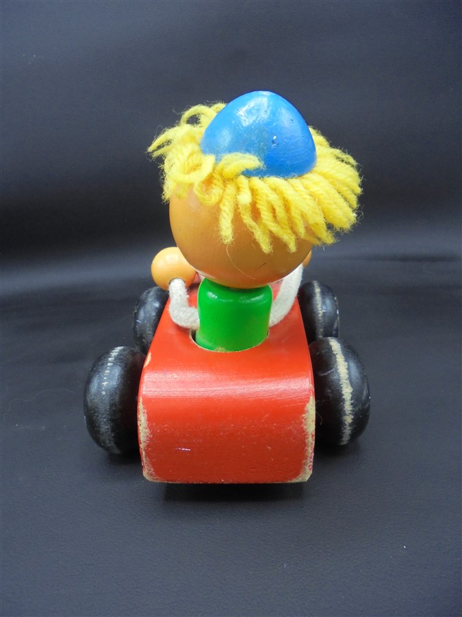 Ancien jouet petite quille en bois clown pierrot années 20