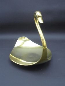 cygne en laiton coupelle vide poche dore