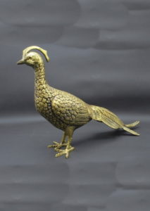 paon faisan phenix phoenix en laiton couleur doree