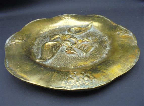 assiette bronze dore aigle imperial