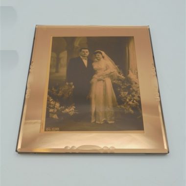 ancien cadre photo miroir rose mariage couple