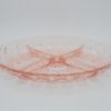 ancien plat de service compartimente verre rose