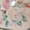 plat de service ou decoratif mural decor de roses forme octogonale