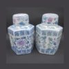 pots a the porcelaine chinoise decor floral bleu et rose