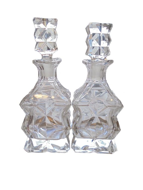 duo flacons verres style art deco