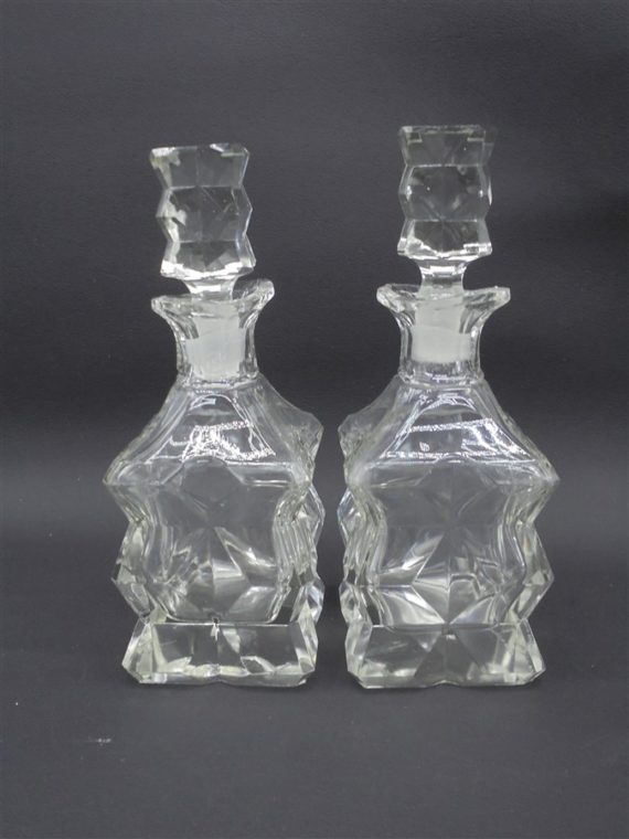 duo flacons verres style art deco