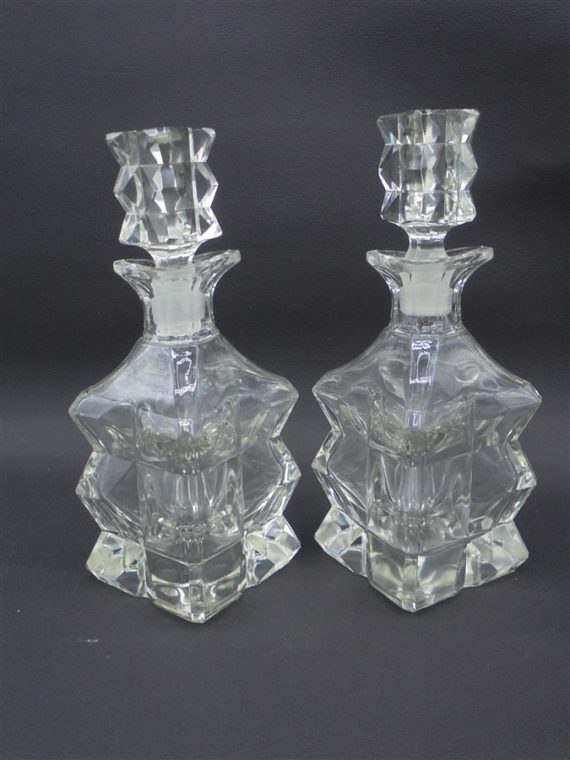 duo flacons verres style art deco