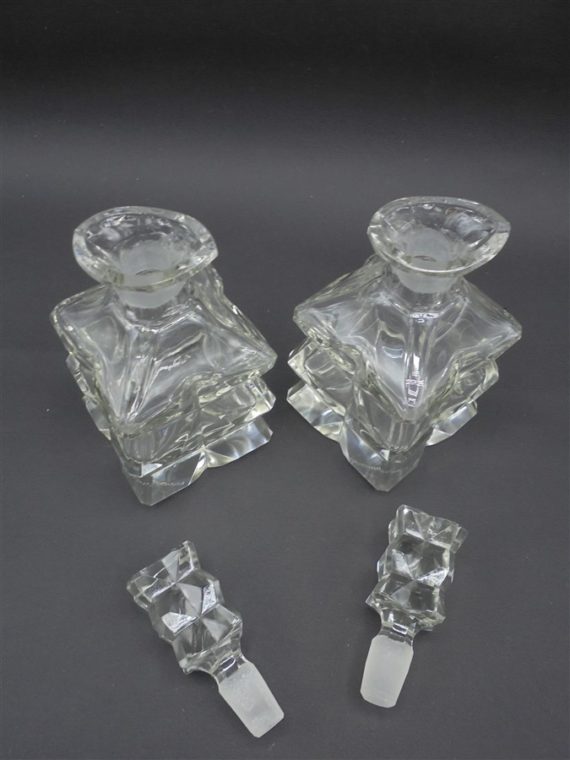 duo flacons verres style art deco