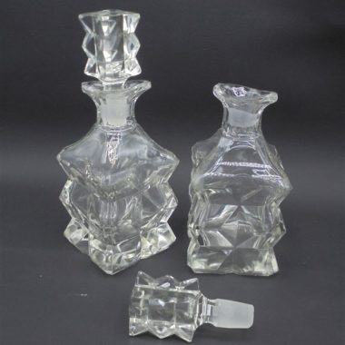 duo flacons verres style art deco