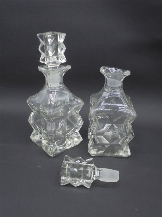 duo flacons verres style art deco