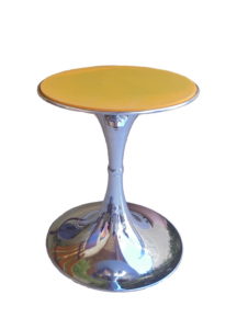 table pied tulipe chrome gastone rinaldi orange