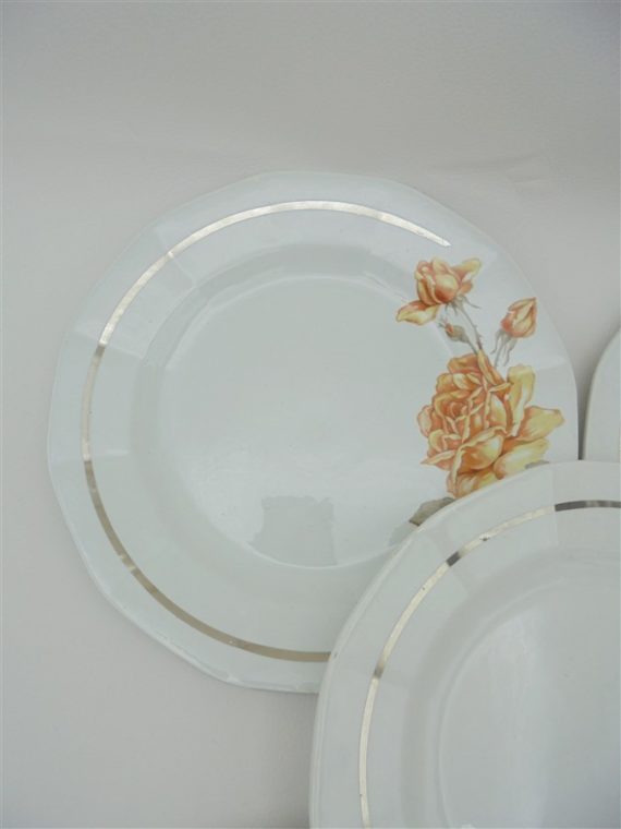 assiettes dessert anciennes ceranord st amand rose the niger deco shabby chic