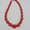 collier vintage perles plastique rouge