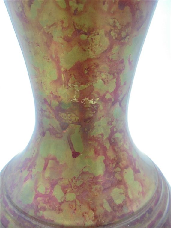 vase laiton rouge marbre dore