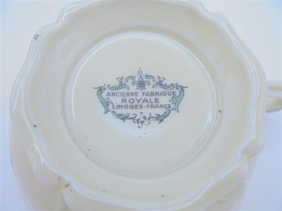 tasses cafe the porcelaine decor floral ancienne fabrique royale limoges france