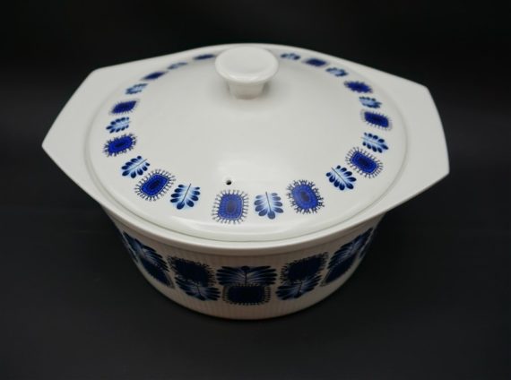 legumier soupiere plat vintage digoin sarreguemines porcelaine a feu decor bleu decor palma