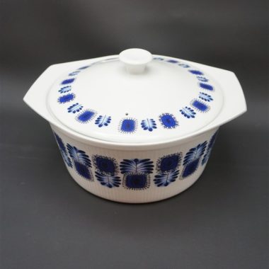 legumier soupiere plat vintage digoin sarreguemines porcelaine a feu decor bleu decor palma