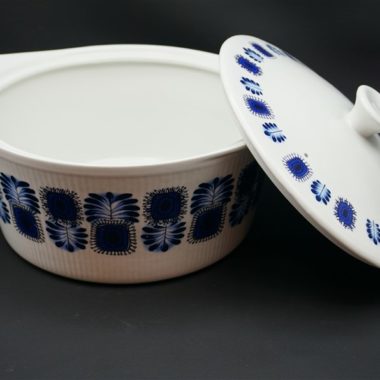 legumier soupiere plat vintage digoin sarreguemines porcelaine a feu decor bleu