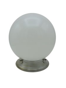 lampe globe opaline blanche socle cuivre chrome art deco