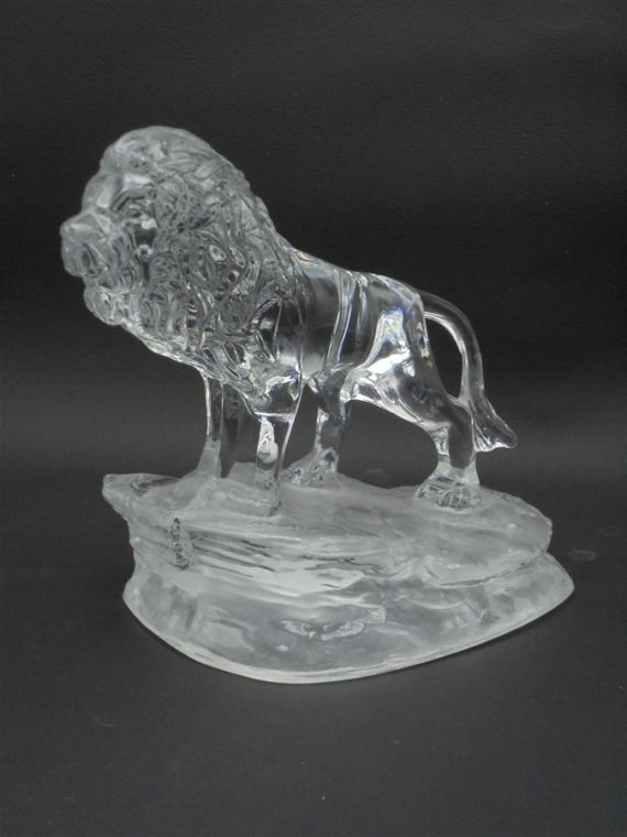 figurine lion cristal presse papier