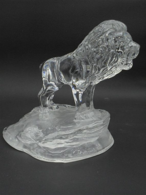 figurine lion cristal presse papier