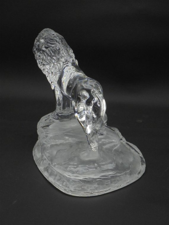 figurine lion cristal presse papier