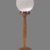 grande lampe globe opaline pied en bois