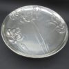 ancien plat piedouche en metal argente signe b henneberg varsovie decor iris art nouveau debut xxe